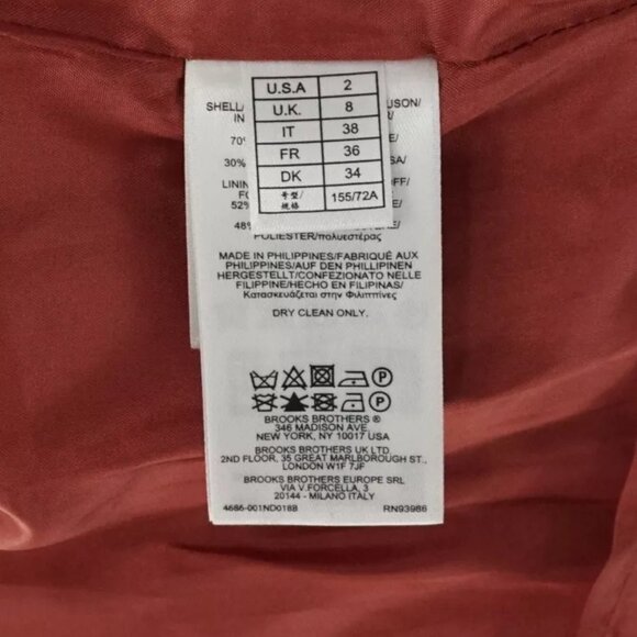 Brooks Brothers Red Fleece Orange White Plaid Short Sleeve Dress Size 2 - Picture 5 of 6